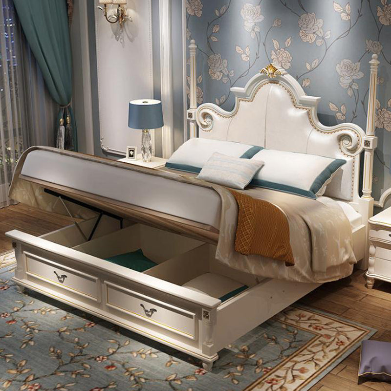 Modern European Solid Wood Bed Fashion Carved 1.8 M Bed French Bedroom Furniture