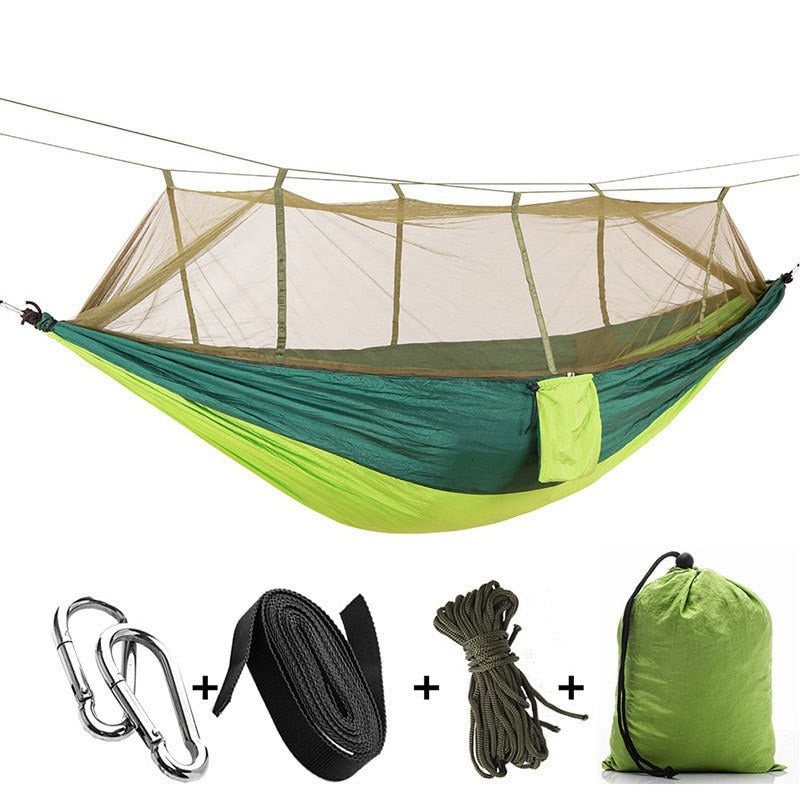Two Person Camping Hammock with Mosquito Net