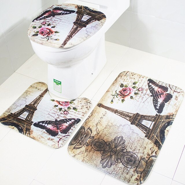 Toilet Cover and Mat Set