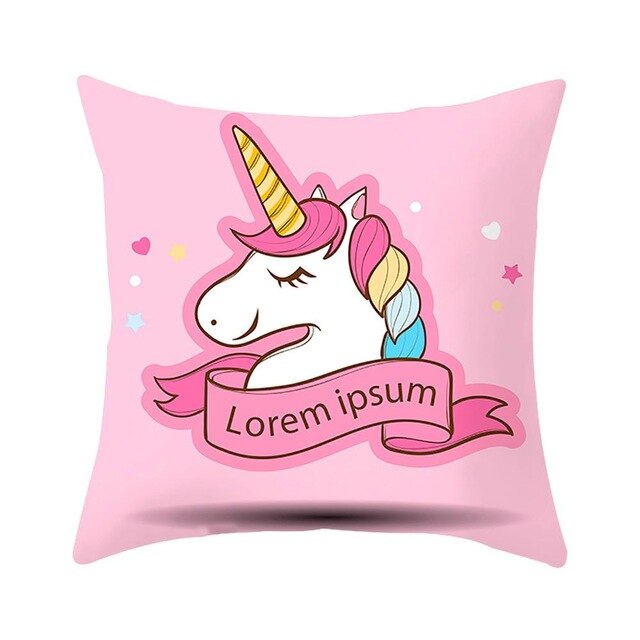 FengRise 45x45cm Unicorn Cushion Cover Unicorn Party Decoration DIY Unicorn Birthday Decor Unicornio Pillow Case