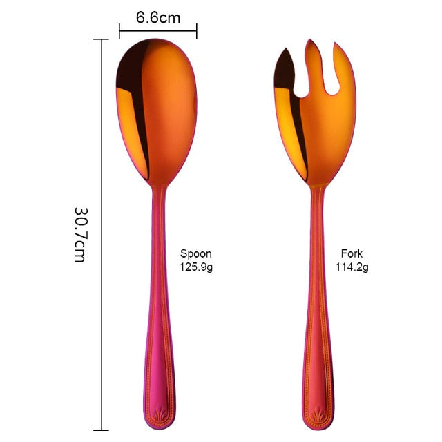 Large Salad Spoon and  Fork Set