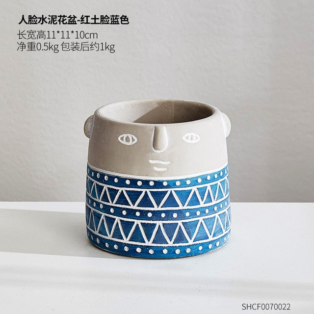 Human Face Ceramic Vase