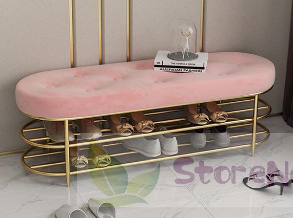 Light luxury shoe stool sofa stool with shoe cabinet home door soft cushion seatable shoe rack wear shoe stool