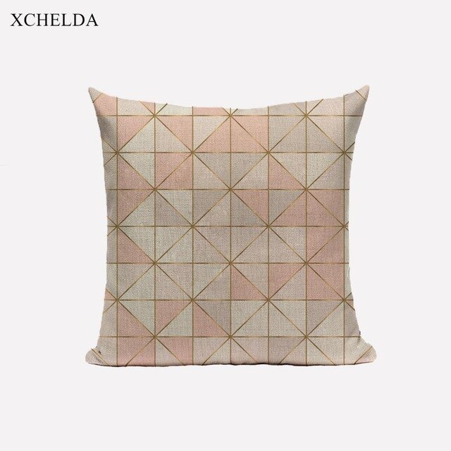 Throw Pillow Case Pink Pillowcase Pink Scandinavian Geometric 45*45 40*40 for Sofa Bedroom Beige fur Linen Cushion Cover