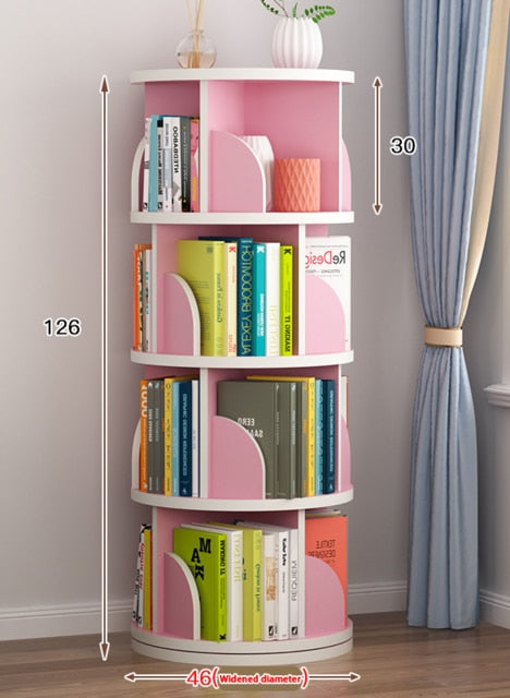 Four-Layer Rotating Bookshelf