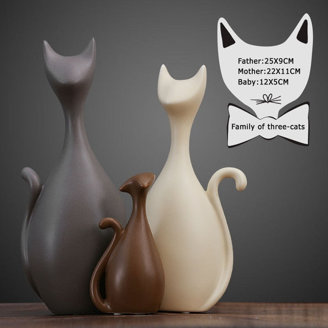 Nordic Ceramic Animal Crafts Ornaments Elephant Cat Deer Miniature Figurines Cute Home Decoration Accessories for Living Room