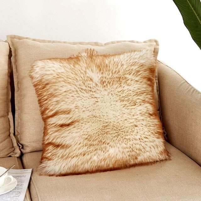 Plush Fluffy Pillow Cover