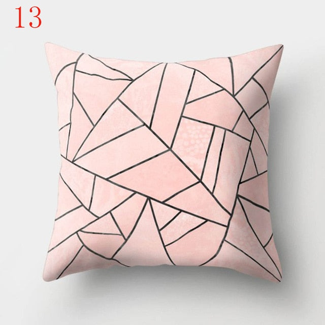 Nordic Style Geometric Printed Cushion Cover Polyester Throw Pillow Cases for Sofa Car Black Home Decorative Pillowcase 45*45cm