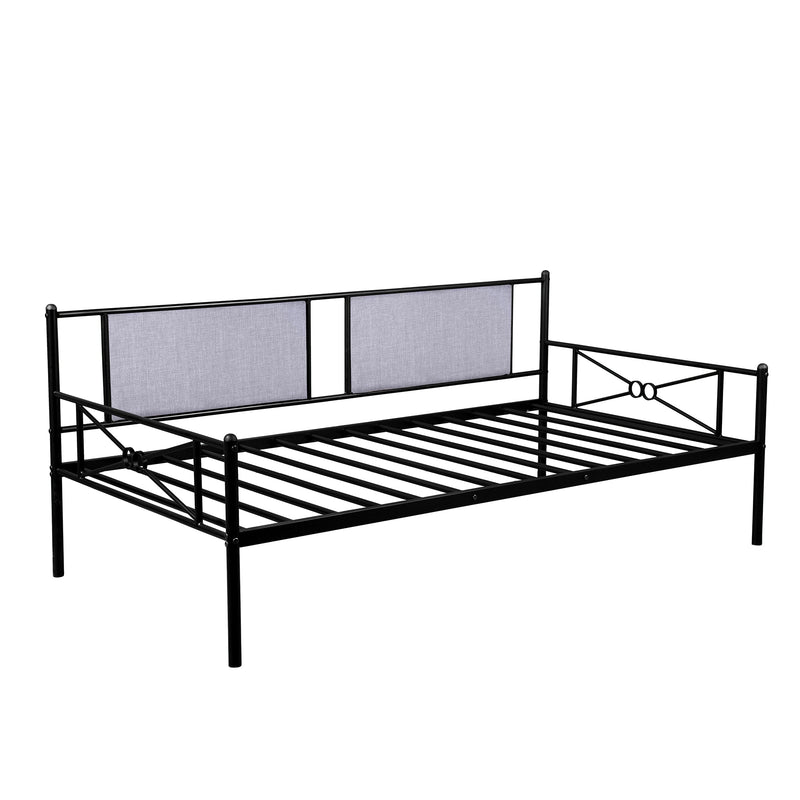 Metal Frame Daybed with Upholstered Sideboard