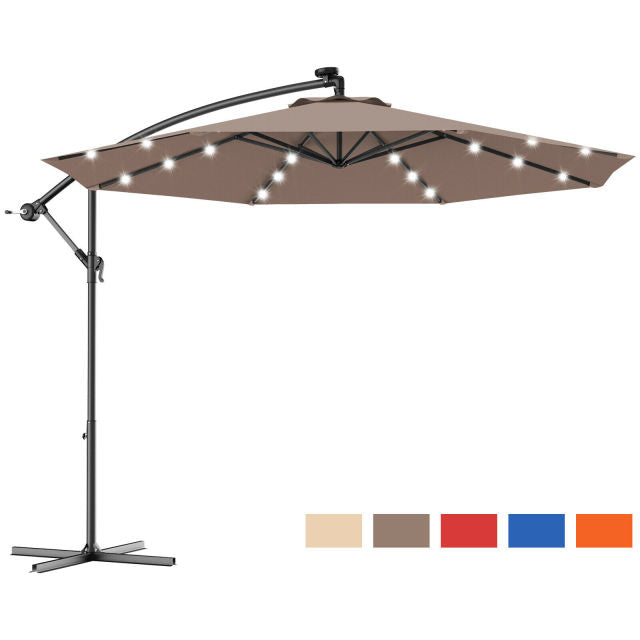 Led Light Patio Umbrella with Base