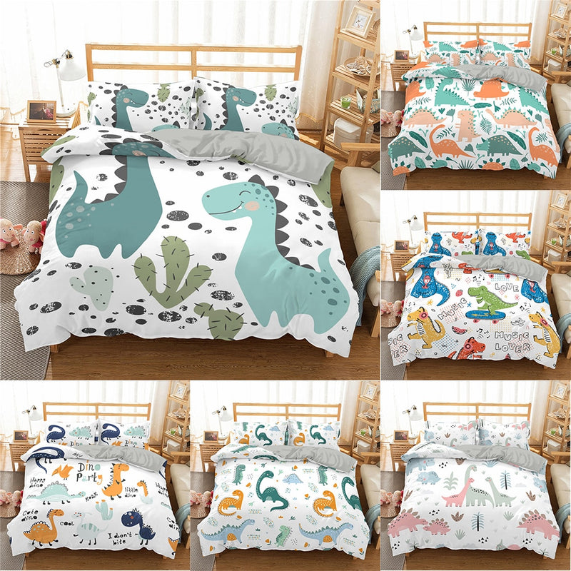 Comforter Bedding Set Duvet Cover Cartoon Dinosaur Printed