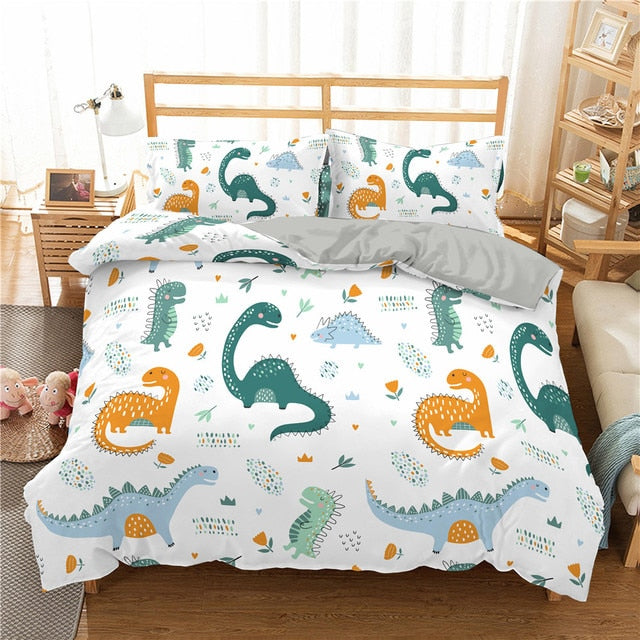 Comforter Bedding Set Duvet Cover Cartoon Dinosaur Printed