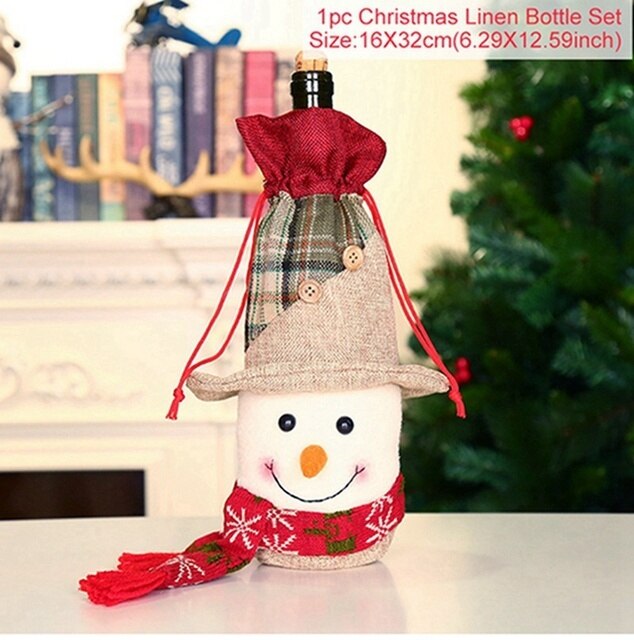 Christmas Wine Bottle Cover Merry Christmas Decorations