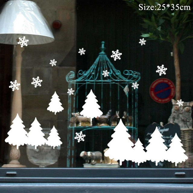 Christmas Window Stickers Christmas Decorations for Home Navidad 2021 Christmas Ornaments Xmas Party Decor Happy New Year 2022