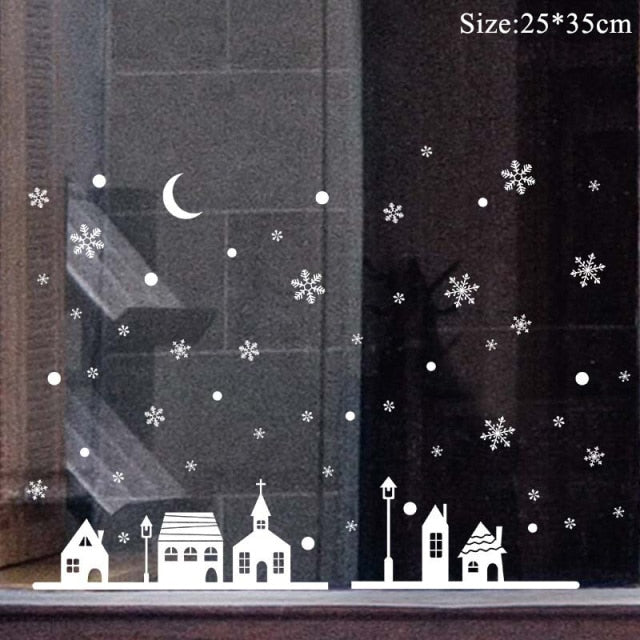 Christmas Window Stickers Christmas Decorations for Home Navidad 2021 Christmas Ornaments Xmas Party Decor Happy New Year 2022