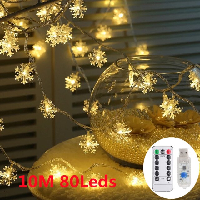 New Year 2022 LED Fairy String Lights Curtain Garland Christmas Decorations