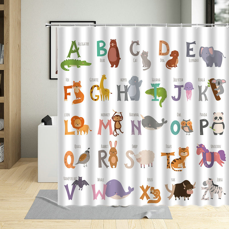Learning Time Kids Animal Alphabet Shower Curtain