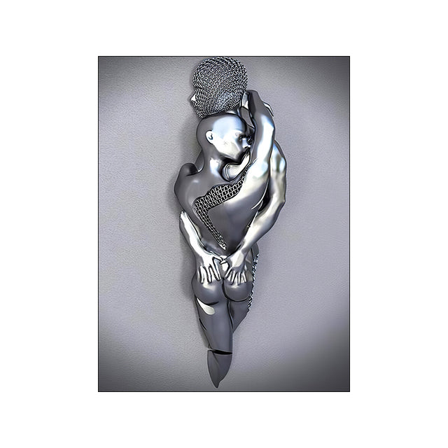 DIY silver Metal Statue Canvas