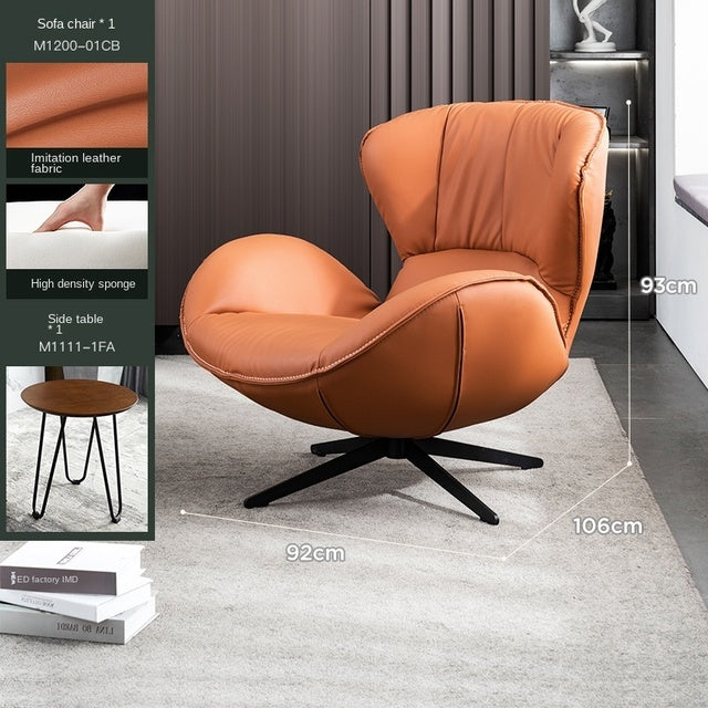 TT Nordic Single-Seat Sofa Chair Small Apartment Living Room Lazy Sofa Chair Light Luxury Balcony Leisure Chair